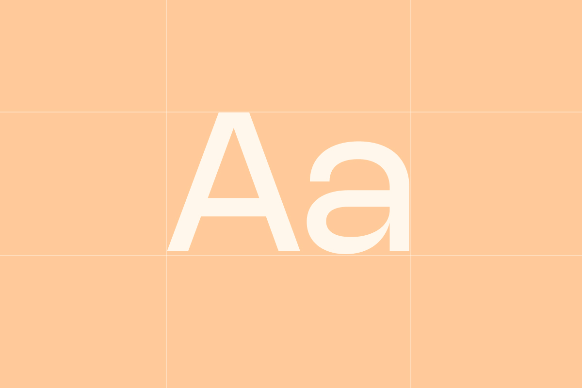 Large letters in brand typography
